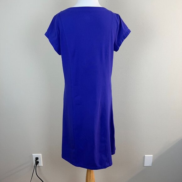 Toad & Co Dress Womens M Purple V-Neck Short Sleeve A-Line Stretch Aquaculture - Picture 7 of 11